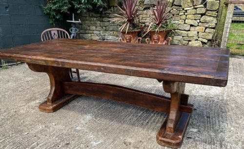 a large pine refectory table c 1900 - CATEGORY: ANTIQUE TABLES - DATED EDWARDIAN