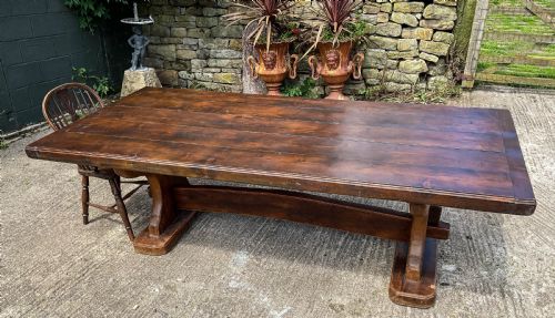 A LARGE PINE REFECTORY TABLE C 1900 - ADDITIONAL PHOTO 1