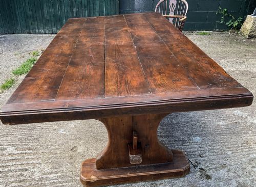 A LARGE PINE REFECTORY TABLE C 1900 - ADDITIONAL PHOTO 4