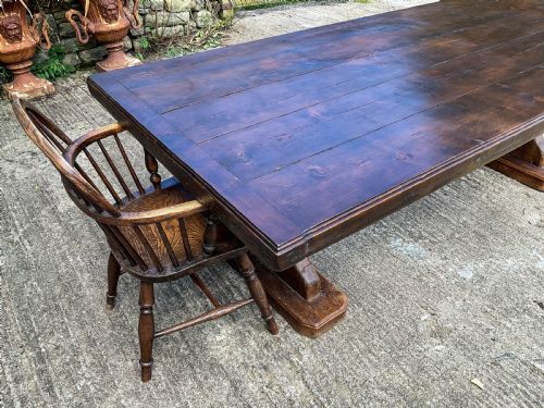 A LARGE PINE REFECTORY TABLE C 1900 - ADDITIONAL PHOTO 9