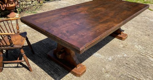 A LARGE PINE REFECTORY TABLE C 1900 - ADDITIONAL PHOTO 11