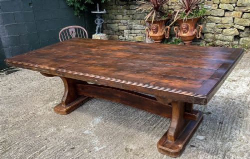 A LARGE PINE REFECTORY TABLE C 1900 - ADDITIONAL PHOTO 14