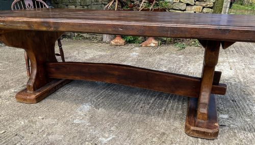 A LARGE PINE REFECTORY TABLE C 1900 - ADDITIONAL PHOTO 15