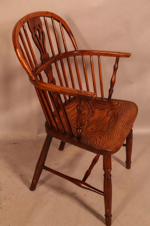 A RARE YEW WOOD WINDSOR CHAIR BY AMOS GRANTHAM - ADDITIONAL PHOTO 2