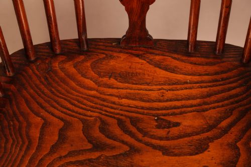 A RARE YEW WOOD WINDSOR CHAIR BY AMOS GRANTHAM - ADDITIONAL PHOTO 9