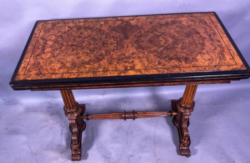 a victorian burr walnut games table - CATEGORY: ANTIQUE TABLES - DATED VICTORIAN