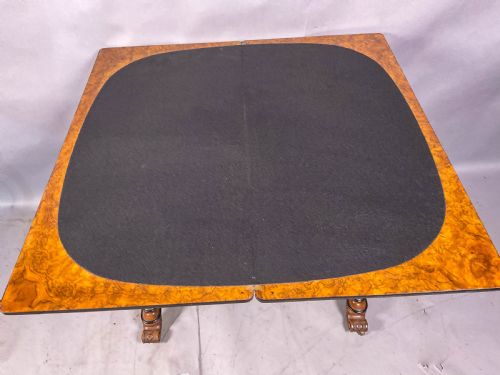 A VICTORIAN BURR WALNUT GAMES TABLE - ADDITIONAL PHOTO 8