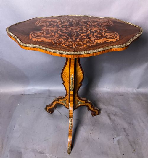 a super kingwood and rosewood marquetry inlaid table - CATEGORY: ANTIQUE TABLES - DATED 19TH CENTURY