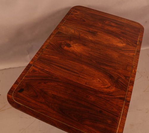 A SUPERB REGENCY BRASS INLAID SEWING TABLE ROSEWOOD - ADDITIONAL PHOTO 7