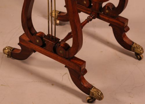 A SUPERB REGENCY BRASS INLAID SEWING TABLE ROSEWOOD - ADDITIONAL PHOTO 9