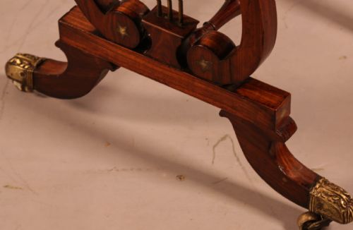 A SUPERB REGENCY BRASS INLAID SEWING TABLE ROSEWOOD - ADDITIONAL PHOTO 10
