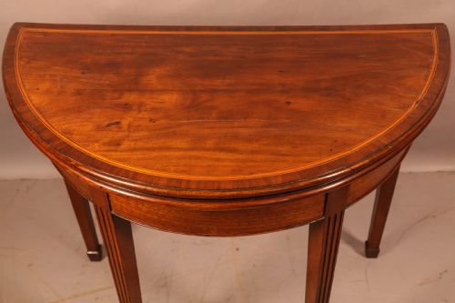 A GEORGIAN DEMI LUNE GAMES TABLE - ADDITIONAL PHOTO 1