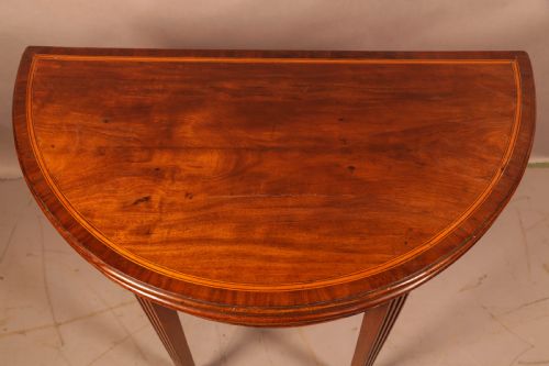 A GEORGIAN DEMI LUNE GAMES TABLE - ADDITIONAL PHOTO 2
