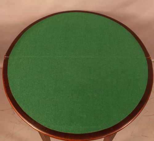 A GEORGIAN DEMI LUNE GAMES TABLE - ADDITIONAL PHOTO 4