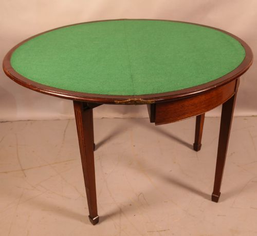 A GEORGIAN DEMI LUNE GAMES TABLE - ADDITIONAL PHOTO 5