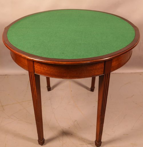 A GEORGIAN DEMI LUNE GAMES TABLE - ADDITIONAL PHOTO 6