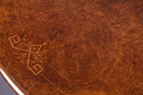 A VICTORIAN BURR WALNUT COFFEE TABLE - ADDITIONAL PHOTO 2