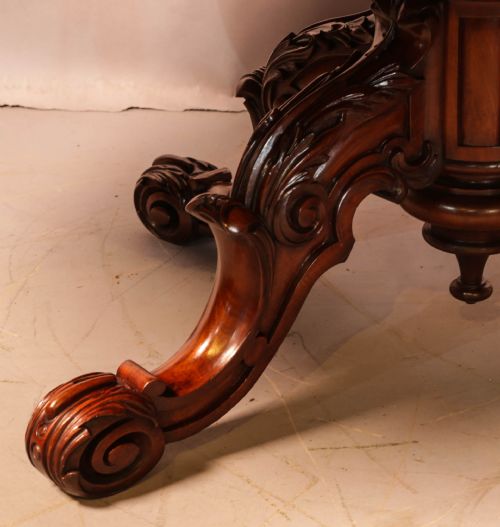 A VICTORIAN BURR WALNUT COFFEE TABLE - ADDITIONAL PHOTO 4