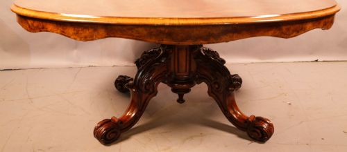 A VICTORIAN BURR WALNUT COFFEE TABLE - ADDITIONAL PHOTO 7