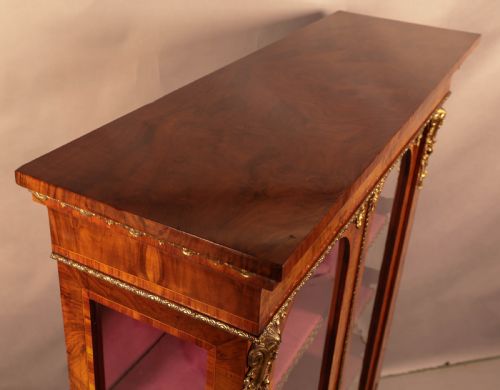 A VERY IMPRESSIVE VICTORIAN TWO DOOR BOOKCASE IN BURR WALNUT - ADDITIONAL PHOTO 2