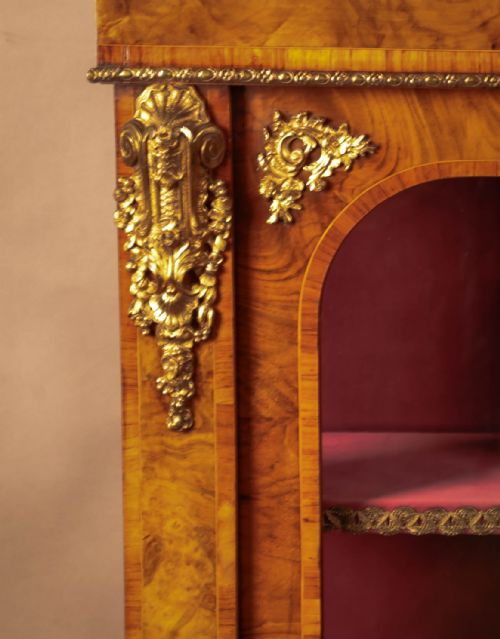 A VERY IMPRESSIVE VICTORIAN TWO DOOR BOOKCASE IN BURR WALNUT - ADDITIONAL PHOTO 6
