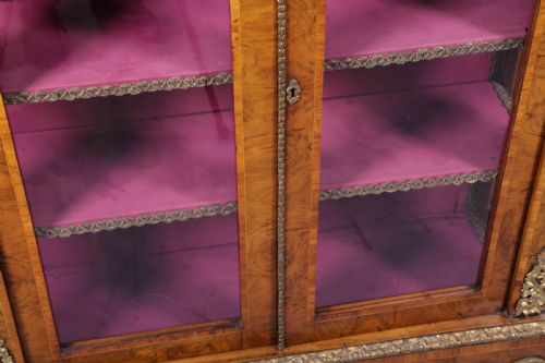 A VERY IMPRESSIVE VICTORIAN TWO DOOR BOOKCASE IN BURR WALNUT - ADDITIONAL PHOTO 10