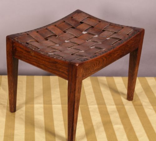 simpson of kendall foot stool arts and crafts - CATEGORY: ANTIQUE STOOLS - DATED 19TH CENTURY