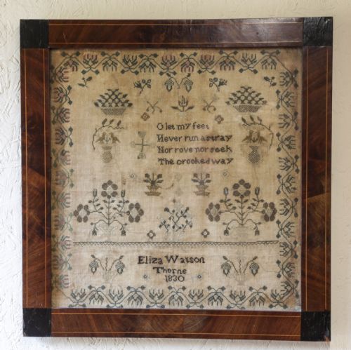 georgian needlework sampler eliza watson of thorne 1820 - CATEGORY: ANTIQUE MISCELLANEOUS - DATED GEORGIAN