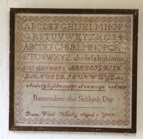 a needlework sampler by diana wood of whitby - CATEGORY: ANTIQUE MISCELLANEOUS - DATED 19TH CENTURY