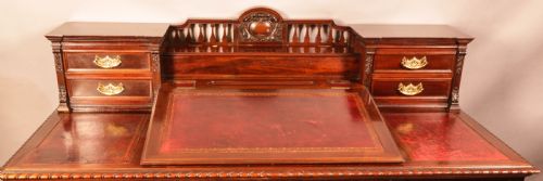 A STUNNING QUALITY VICTORIAN PEDESTAL DESK - ADDITIONAL PHOTO 2