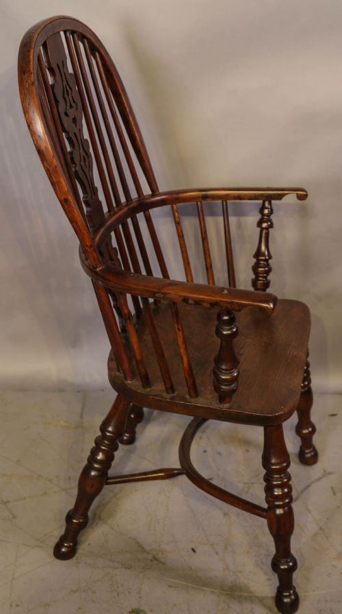 HIGH BACK YEW WOOD WINDSOR CHAIR GABBITASS WORKSOP - ADDITIONAL PHOTO 1