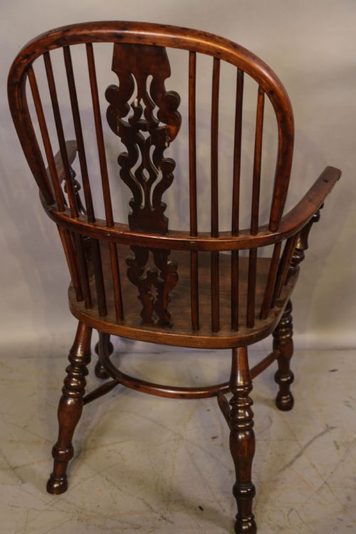 HIGH BACK YEW WOOD WINDSOR CHAIR GABBITASS WORKSOP - ADDITIONAL PHOTO 2