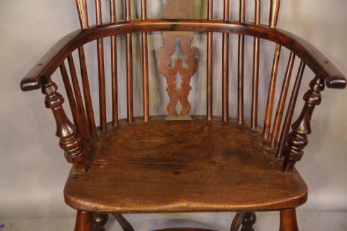 HIGH BACK YEW WOOD WINDSOR CHAIR GABBITASS WORKSOP - ADDITIONAL PHOTO 4