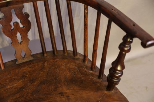HIGH BACK YEW WOOD WINDSOR CHAIR GABBITASS WORKSOP - ADDITIONAL PHOTO 7