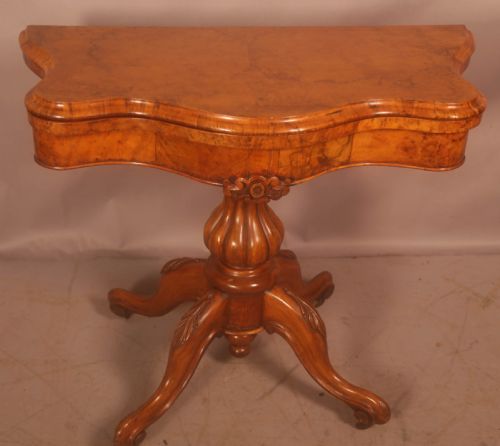 a victorian burr walnut games table - CATEGORY: ANTIQUE TABLES - DATED VICTORIAN