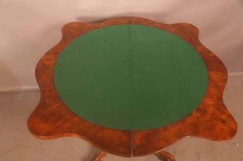 A VICTORIAN BURR WALNUT GAMES TABLE - ADDITIONAL PHOTO 3
