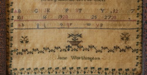 NEEDLEWORK SAMPLER JANE WORTHINGTON 1851 - ADDITIONAL PHOTO 2