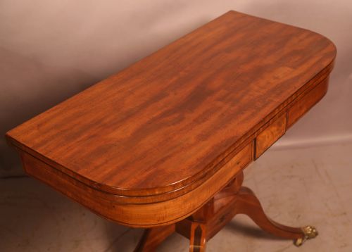 A GOOD REGENCY GAMES TABLE IN MAHOGANY - ADDITIONAL PHOTO 5
