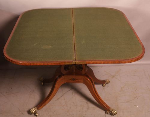 A GOOD REGENCY GAMES TABLE IN MAHOGANY - ADDITIONAL PHOTO 8