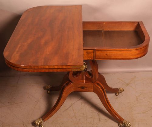 A GOOD REGENCY GAMES TABLE IN MAHOGANY - ADDITIONAL PHOTO 9