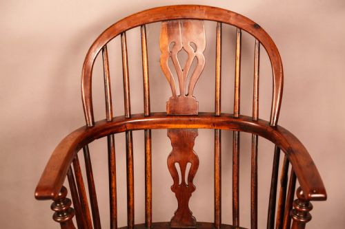 A YEW WOOD LOW BACK WINDSOR CHAIR ROCKLEY MAKER - ADDITIONAL PHOTO 5