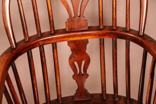 A YEW WOOD LOW BACK WINDSOR CHAIR ROCKLEY MAKER - ADDITIONAL PHOTO 8