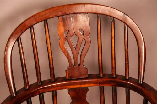 A YEW WOOD LOW BACK WINDSOR CHAIR ROCKLEY MAKER - ADDITIONAL PHOTO 9