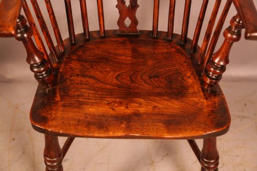 A SUPER YEW WOOD WINDSOR CHAIR BY GABBITASS OF WORKSOP - ADDITIONAL PHOTO 11