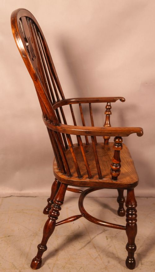 A VERY GOOD YEW WINDSOR CHAIR BY GABBITASS OF WORKSOP C 1840 - ADDITIONAL PHOTO 2