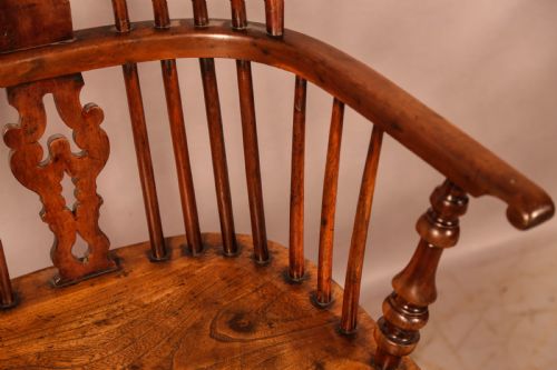 A VERY GOOD YEW WINDSOR CHAIR BY GABBITASS OF WORKSOP C 1840 - ADDITIONAL PHOTO 8