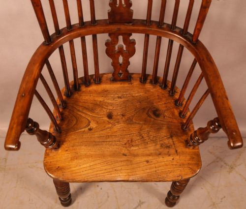 A VERY GOOD YEW WINDSOR CHAIR BY GABBITASS OF WORKSOP C 1840 - ADDITIONAL PHOTO 11