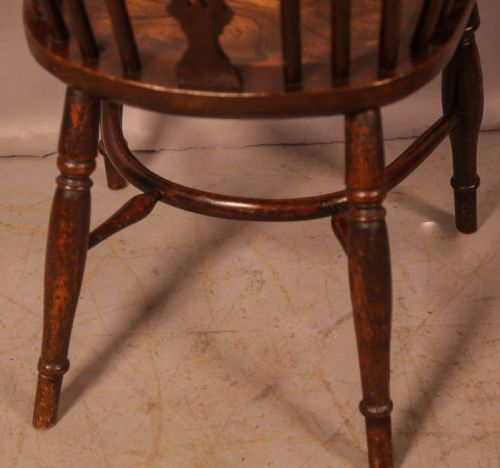 A GOOD HIGH BACK WINDSOR CHAIR IN YEW ROCKLEY MAKER C1840 - ADDITIONAL PHOTO 3