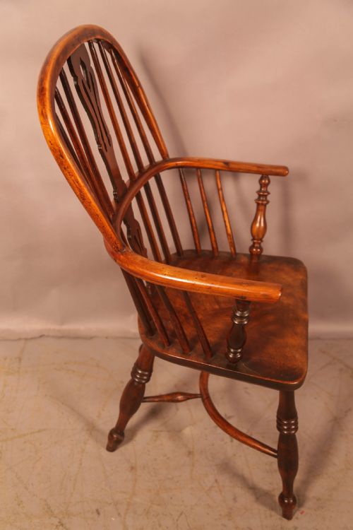 A GOOD HIGH BACK YEW WOOD WINDSOR CHAIR ROCKLEY C1840 - ADDITIONAL PHOTO 1