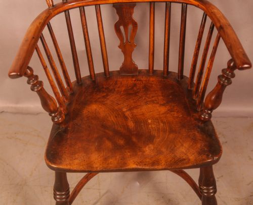 A GOOD HIGH BACK YEW WOOD WINDSOR CHAIR ROCKLEY C1840 - ADDITIONAL PHOTO 2